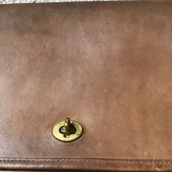 Vintage Coach Convertible Clutch English Tan Leather  USA Made 654-6847 - Picture 14 of 14